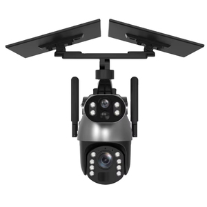 クリーターウェイ新着フルHD屋外WiFiカメラ10Xズームデュアルレンズ双方向オーディオ内蔵サイレン内蔵マイク防水ソーラー - Product Image 1