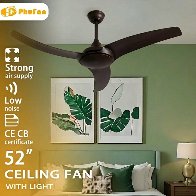 52-Inch BLDC Motor Metal ABS Ceiling Fan with Remote Control NO LED Lighting & Smart App Control Hvls Fan Industrial Ceiling