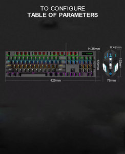 KM600 wired mechanical gaming keyboard retro punk keycap backlit USB desktop <b>computer</b> office 104-key keyboard - Product Image 4