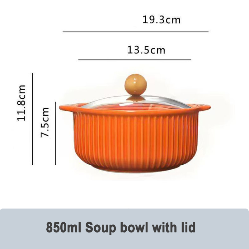 Ciotola da 850ml con coperchio arancione