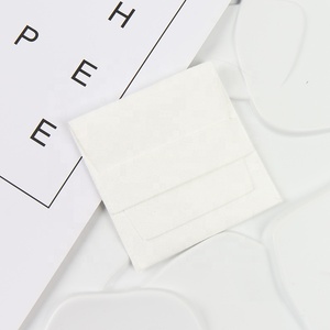 8x8cm <b>White</b> <b>Small</b> Envelope Flap Package Pouch Luxury Microfiber Necklace Jewelry <b>Bag</b> - Product Image 1