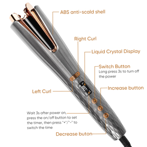 <span class=keywords><strong>Rizador</strong></span> de <span class=keywords><strong>Pelo</strong></span> con Logotipo Personalizado para Cabello <span class=keywords><strong>Corto</strong></span> y Mediano, <span class=keywords><strong>Rizador</strong></span> de <span class=keywords><strong>Pelo</strong></span> de Cerámica Portátil, Varita Rizadora Giratoria para Uso en Casa y Salón - Product Image 2