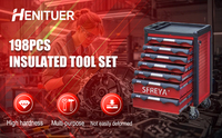 HENITUER S691-198 198PCS Outils isolés haute dureté multifonctionnels testés à 10000V, ensemble d'outils isolés 198PCS