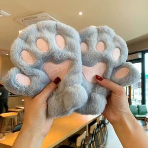 New <strong>Cute</strong> Cartoon Cat Claw Winter Plush Half Finger <strong>Gloves</strong> for Ski Cycling &amp; Travel-Fashion - Product Image 3