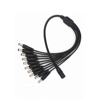 Musique/Lumière LED 1 femelle à 10 mâle Connecteur de prise d'alimentation DC Jack Câble coupleur 5.5X2.1mm Dc Power Cable