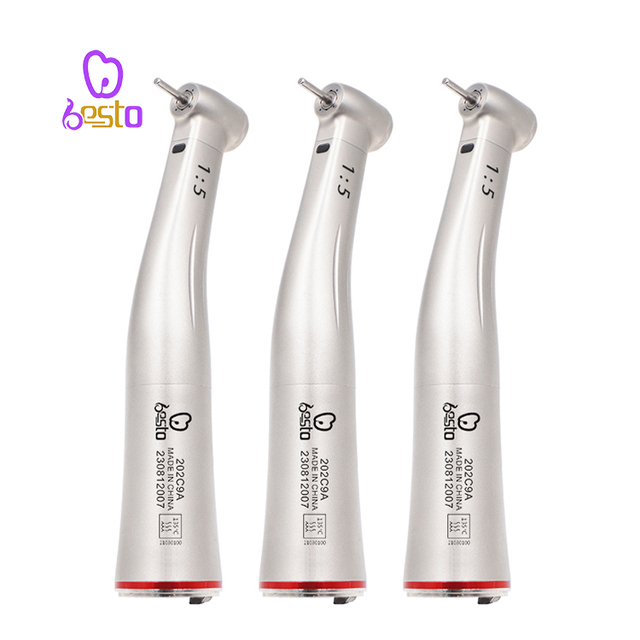 Dental 1:5 Increasing Contra Angle Fiber Optic Tips LED Titanium Max X95L Internal Electric Micromotor Low Speed Handpiece