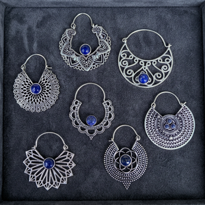 Pendientes de Aro Originales de Latón con Piedra Lunar Arcoíris y Baño de Plata, Estilo Bohemio, para Compromiso, Boda o Regalo - Product Image 4