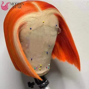 Indian Short Human Hair Bob Wig Human Hair Ginger Orange 613 Color Ombre Short Brazilian Hair Transparent Lace Wig Vendor