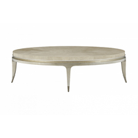 Table basse ovale moderne pour la maison avec pieds coniques et panneau en bois de manguier à lattes pour salon