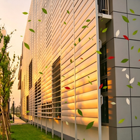Mur-rideau extérieur en alliage d'aluminium, ventilation de façade, décoration, isolation thermique, économie d'énergie, toit à persiennes en aluminium moderne