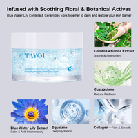 Masque facial en feuille hydratant et apaisant naturellement, personnalisé, biologique, fini éclatant, hydratant, extrait de lotus bleu