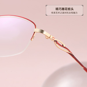 Elegantes Monturas de Gafas Ovaladas de Aleación para Mujer 34454, Ligeras, Montura Completa, Lentes de Resina, Origen Danyang - Product Image 4