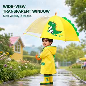 Paraguas Infantil con Dibujos Animados, Apertura Manual, Tela Pongee, Protección Contra Lluvia y Sol, Ligero, Personalizado con Impresión, para Niños - Product Image 2