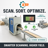 Scanner automatique 3D laser haute précision STR 980 pour l'inspection des défauts du bois, machine de numérisation de la surface du bois, inspection du bois