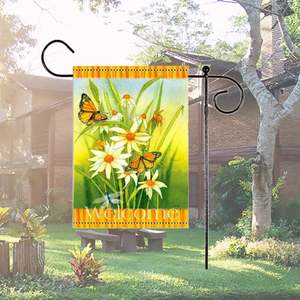 Drapeau de jardin personnalisé 12*18 pouces avec logo imprimé Drapeaux de jardin en toile de jute à sublimation double face 12X18 double face - Product Image 1