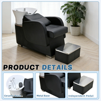 Fauteuil de lavage en céramique pour salon de coiffure, confortable, avec massage de la tête, pour lavage de cheveux, fournisseur en gros d'usine