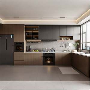 Cocina Moderna Italiana de Lujo, Gabinetes Modulares Personalizados, Estructura de MDF con Fregadero, Muebles Inteligentes para el Hogar, Remodelación de Cocina - Product Image 3