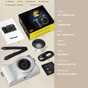 กล้องดิจิตอล Retro 5K วิดีโอ Full HD หน้าจอพลิกขึ้นขนาด 3.0 นิ้ว สำหรับ Vlogging พร้อมออโต้โฟกัส Wifi ไฟฉายแบบยืดหดได้ Retro 5K Digit - Product Image 6