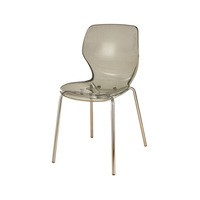 Chaise de salle à manger en acier transparent de style nordique, pieds en métal, populaire sur Internet, dossier simple, design minimaliste pour un usage domestique, petits appartements