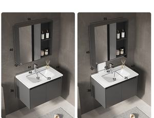Meuble de salle de bain mural au design moderne et minimaliste, avec lavabo intégré, élégant et tendance. - Product Image 6