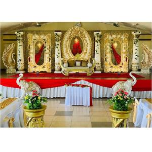 Décorations de scène de mariage sri-lankais traditionnelles Superbes panneaux muraux arrière et cadres en fibre pour les mariages fidjiens - Product Image 1