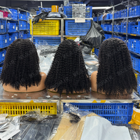 Perruques en cheveux humains vierges vietnamiens HD frontales afro crépus bouclés, pré-épilées, cheveux bruts, densité 250%, longues, pour femmes noires, vente en gros