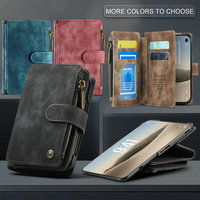 Étui CaseMe 3 en 1 pour iPhone Duo avec 6 emplacements pour cartes + 1 fermeture éclair + 1 emplacement pour argent liquide, portefeuille multifonctionnel pour iPhone Duo