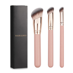 Vente chaude 2025, lot de pinceaux de maquillage personnalisés en bois synthétique de qualité professionnelle, en gros, en vrac, rose, luxe, végan, pour femmes - Product Image 1