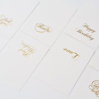 Étiquette d'emballage privée personnalisée, carte de remerciement minimaliste estampillée or, carte cadeau d'entreprise pour les fêtes