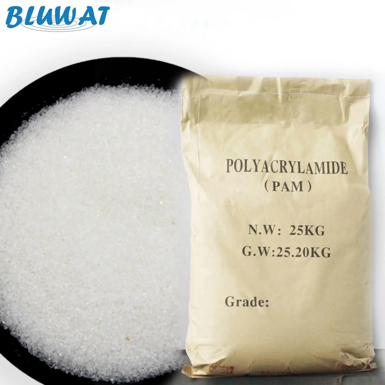Polyacrylamide Flocculation Blufloc AA5516 High Molecular Weight Anionic Polyacrylamide PAM Flocculant For Mining