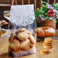 Sacs en plastique transparents recyclables à soufflets latéraux, personnalisables en gros, pour l'emballage de biscuits, pâtisseries et pains