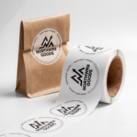 Étiquettes autocollantes en rouleau personnalisées avec logo privé, écologiques, durables, imperméables, pour l'emballage des sacs et des bouteilles