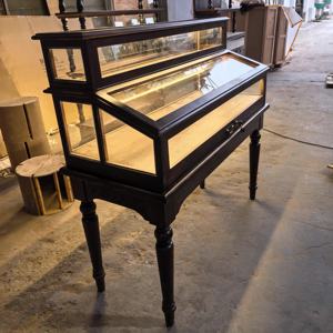 Meubles de salle d'exposition de bijoux de style rétro en bois vitrines en verre pour bijoux et vitrines de <span class=keywords><strong>pierres</strong></span> précieuses - Product Image 4