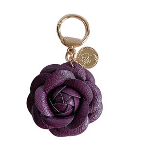 Llavero de Cuero Ecológico con Flores de Rosa y Camelia, Bonito y Dulce, para Mujer, Anillo Decorativo para Coche o Bolso - Product Image 5
