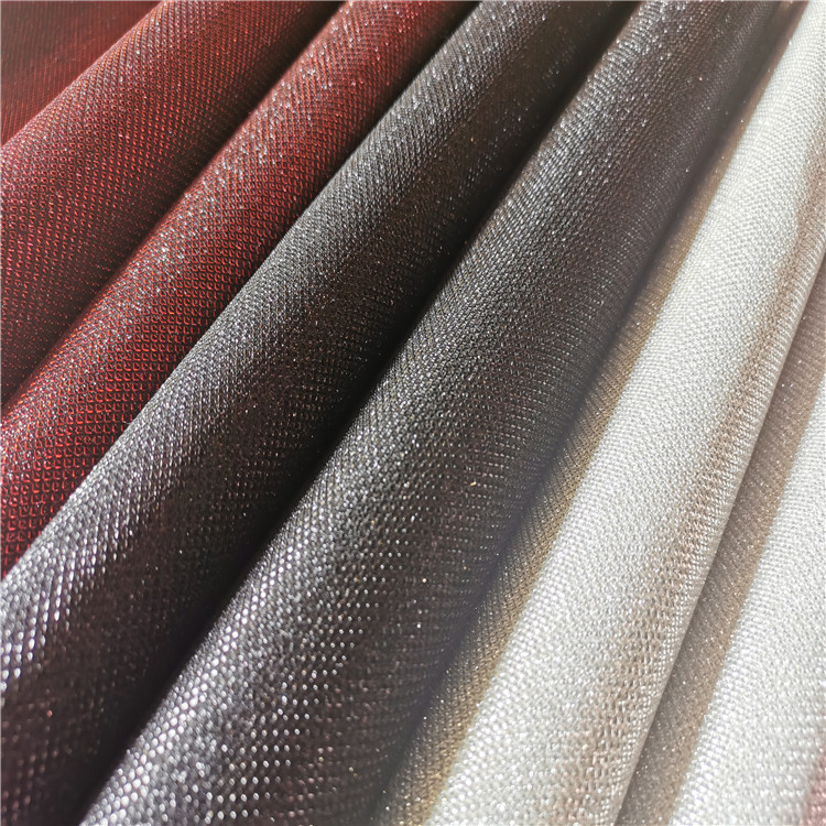 Synthetic Warp Knitted Velvet Car Seat Shiny Net Sofa Embossed Suede Shoes Polyester Faux Leather Glitter Fabric