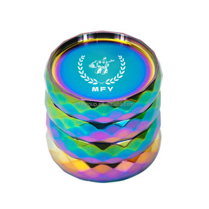 Molinillo de hierbas de diamante lateral con rombos de nuevo diseño con logotipo personalizado, Manual de Metal de 63mm, Zinc, cuatro capas, trituradora de molienda para tienda de tabaco, humo - Product Image 3