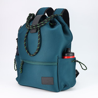 Sac à dos pour ordinateur portable multifonctionnel unisexe personnalisé unique noir imperméable en néoprène souple pliable léger avec sangle réglable