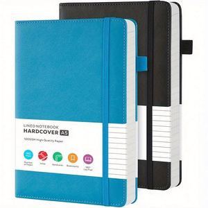 Hardcover A5 <b>Lined</b> Leather Journal <b>Notebook</b> 160 Pages with Customized Logo BSCI Certified for Writing Women and Men - Product Image 1