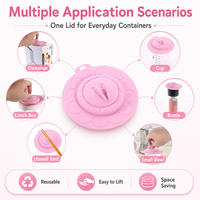 Couvercles de tasses en silicone modernes YMS, anti-poussière, hermétiques, réutilisables, avec support pour cuillère, certifiés LFGB