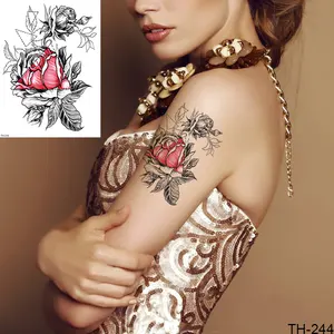 新设计人体艺术女性可爱现实临时贴纸纹身花女孩纹身