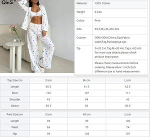 QINSI <span class=keywords><strong>Pigiama</strong></span> Casual da Donna in <span class=keywords><strong>Cotone</strong></span> Stampato Completo Due Pezzi con Maglia a Maniche Lunghe e Pantaloni con Collo a Revers Set Abbigliamento da Casa <span class=keywords><strong>Invernale</strong></span> da Donna - Product Image 6