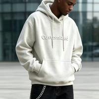 Pakaian Cetak Kustom Hoodie Katun Ukuran Besar Plus Size dengan Cetakan Timbul