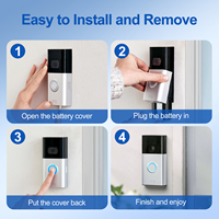 Paket Baterai Li-Ion JHTC V4 6040mAh untuk 5AT3S3 Cam Video Doorbell 2-Door View Cam LiCoO2 Cathode 300 Cycle Life