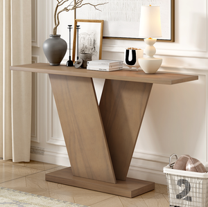 Modern Solid Wood <b>Console</b> Table with V-Base Design and Storage Eco-Friendly and Durable Home Furniture for Living Room - Product Image 2