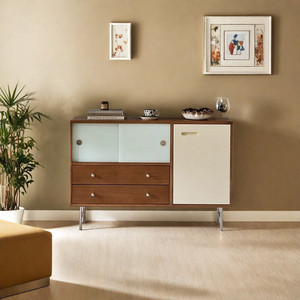 Vintage Solid Wood <b>Sideboard</b> Cherry Wood 900mm Storage Living Room Cabinet Entryway Furniture - Product Image 2