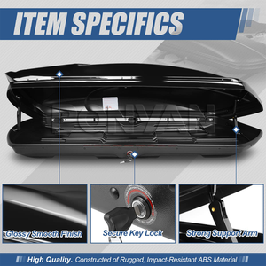 Box da Tetto per Auto SUPER GRANDE PT-5666 XXL 230CM in Materiale ABS Impermeabile Capacità 520L Adattamento Universale - Product Image 3