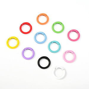 रंगीन मेटल ओ रिंग स्प्रिंग क्लैस्प खुलने योग्य गोल क्लिप्स हुक डॉग चेन DIY आभूषण बकल कनेक्टर - Product Image 5
