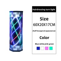 Signe ouvert LED rotatif Signe de coupe de cheveux Salon de coiffure Équipement Lampe LED Mur extérieur Barbers Pole