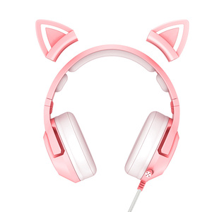 หูฟังเกมมิ่ง <span class=keywords><strong>ONIKUMA</strong></span> <span class=keywords><strong>K9</strong></span> รุ่น Girls Kitty Ear สีชมพู พร้อมไฟ RGB สเตอริโอ 7.1 พอร์ต 3.5 มม. หูฟังรูปหูแมว - Product Image 4
