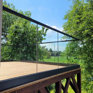 Modern minimalistisch frameloos balkon gelamineerd glazen balustrade aluminiumlegering trapleuning <span class=keywords><strong>U</strong></span>-profiel balustrades poedercoating veiligheid - Product Image 5